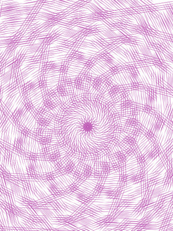 Intricate purple line art creating chaotic spiral patternの写真素材