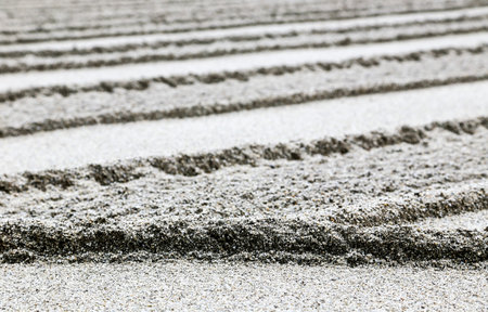 White sand in a a Japanese Zen Buddhism gardenの写真素材