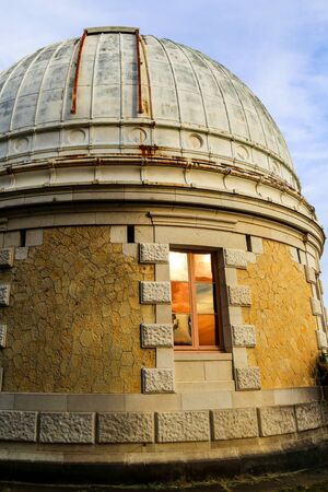 Observatory dome with beautiful window reflection.の写真素材