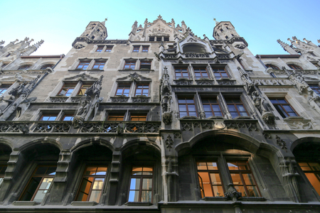 Munich gothic cityhall at marienplatzの写真素材