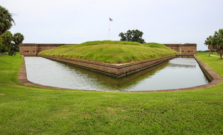 Fort Pulaski, Georgia. Outside moat area with grass.の写真素材
