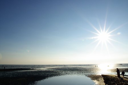 Beach at the North Sea in Northern Germanyの写真素材
