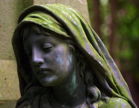 detail of an old marble tombstoneの写真素材