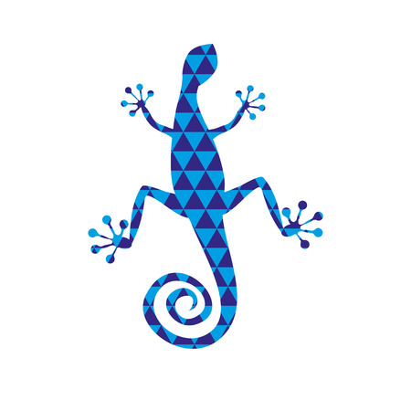 Lizard with blue triangle patternのイラスト素材