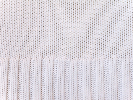 White knitted cotton fabric cool weather backgroundの写真素材