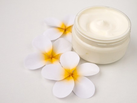 Cream and three tiare flowersの写真素材