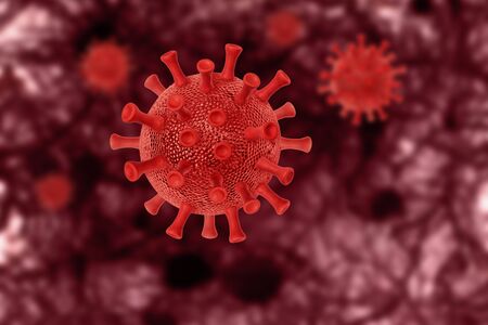 Coronavirus cells blurred medical backgroundの写真素材