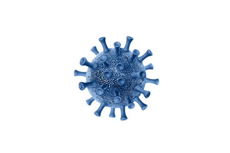 cell blue model 3D illustration isolated on whiteの写真素材