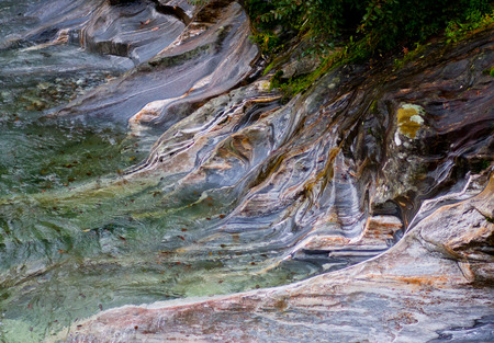 Riverbed in the colored stoneの写真素材