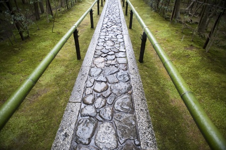 Stone path at Koto-in sub temple of Daitoku-ji in Kyoto, Japanの写真素材
