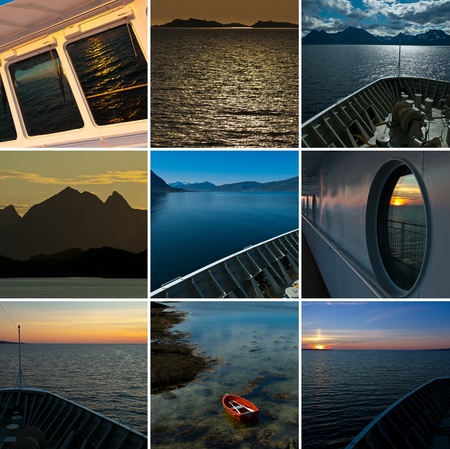 Collage shores in Norwayの写真素材