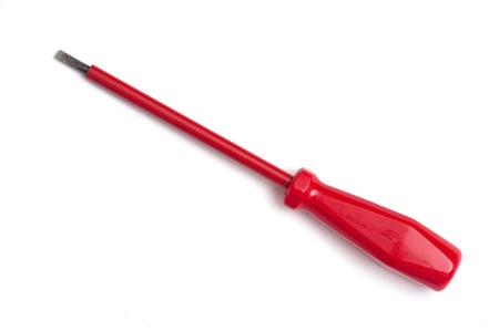 Red isolated screwdriver on a white backgroundの写真素材