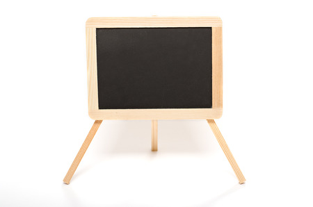 Blackboard with wooden frame on whiteの写真素材
