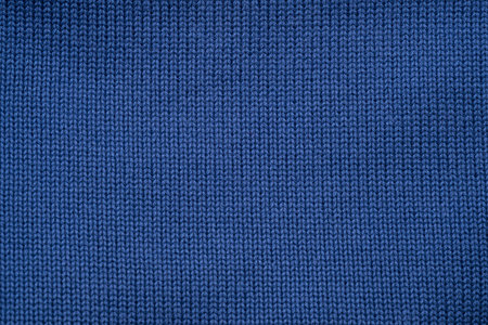Blue knitted structure of wool as detailの写真素材