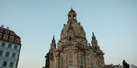 Historic Frauenkirche at Neumarkt in Dresden after reconstructionの写真素材