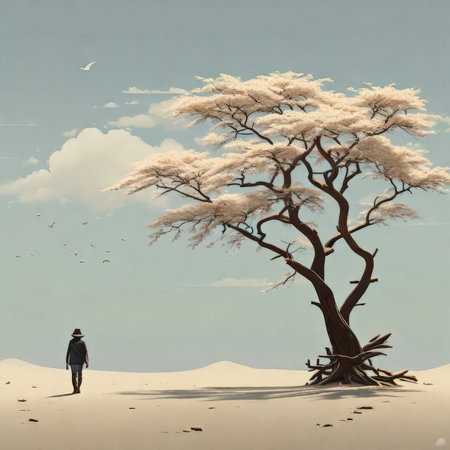 a man in deserta desertの素材