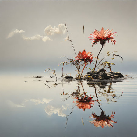 3d rendered illustration of beautiful landscapeの素材