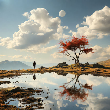 beautiful view of the lakeの素材