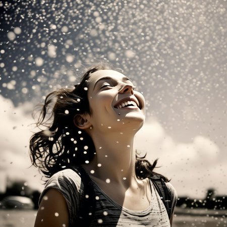 portrait of a beautiful happy young womanの素材