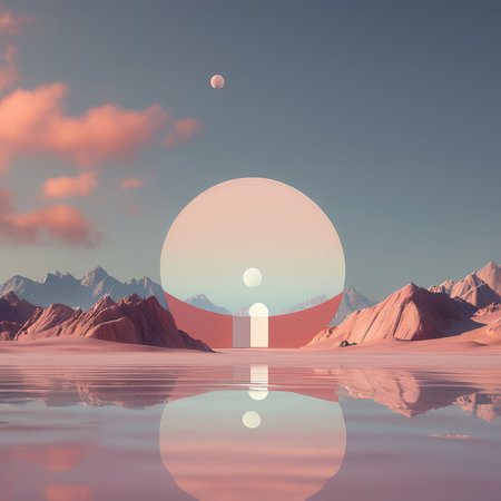 abstract 3d rendering of modern futuristic geometric shape with reflection and empty space for product design, banner, cover, poster, placard, etcの素材