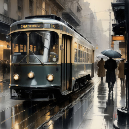 tram in the cityの素材