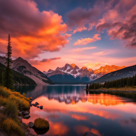 sunset in the mountains.の素材