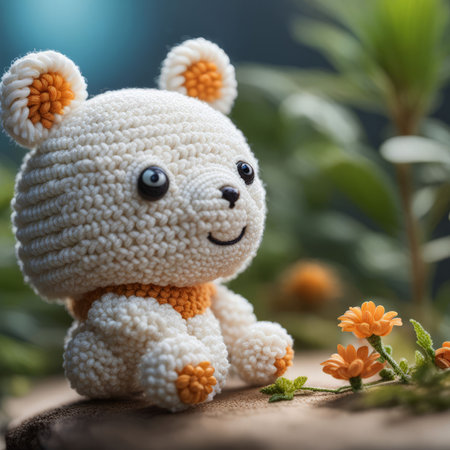 teddy toy on a wooden background, flowersの素材