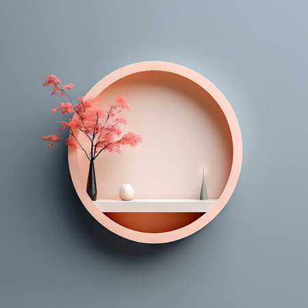 3d rendering of abstract podium for product display. presentation. illustration.の素材