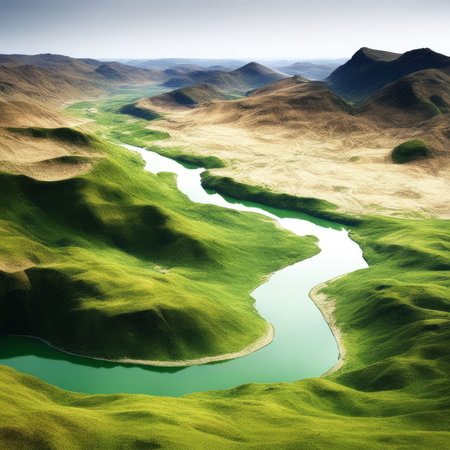 beautiful view of the river in mountainsの素材
