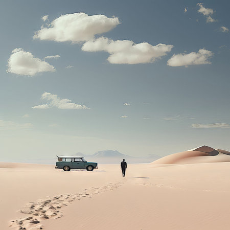 man in desert. 3d renderingの素材