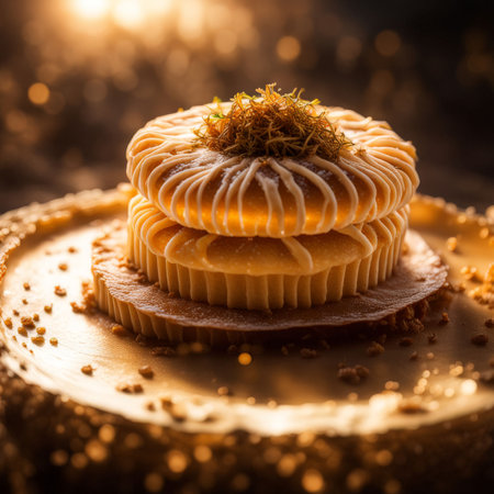 golden cake with caramelの素材