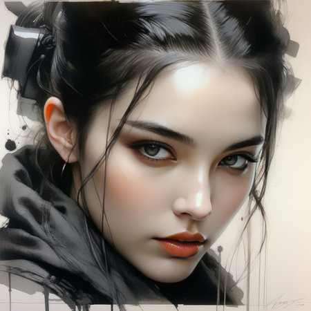 portrait of a woman with beautiful face.の素材