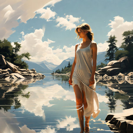 girl on the lakegirl lakeの素材