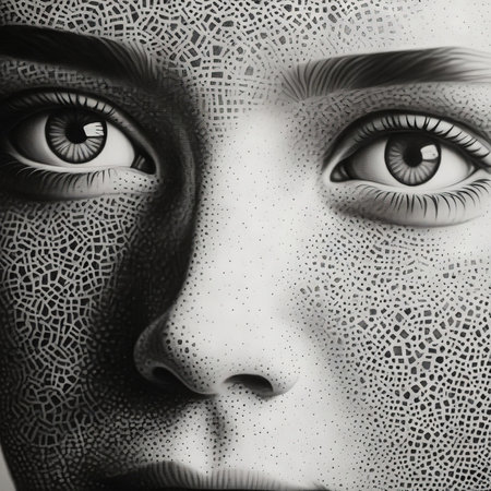 abstract portrait of a beautiful woman face.の素材