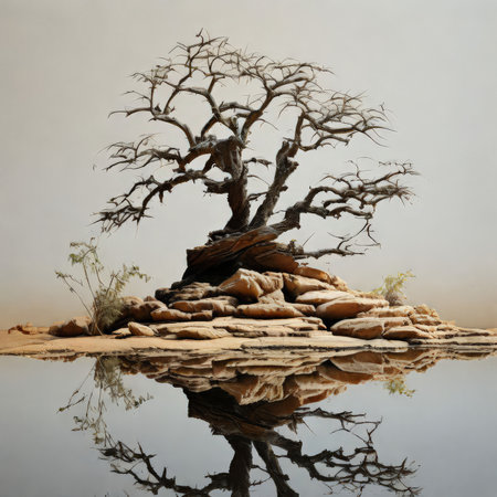 a closeup shot of wooden cross in lake with tree on the background close upの素材