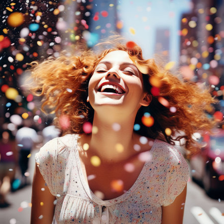 young woman in white dress with red hairの素材