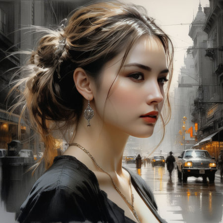 beautiful woman in the cityの素材