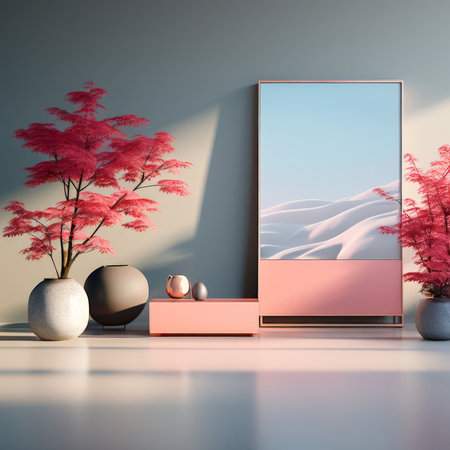 3d illustration of a modern interior designの素材