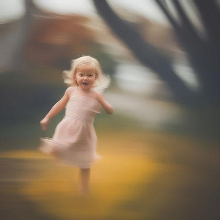portrait of a girl in parkの素材
