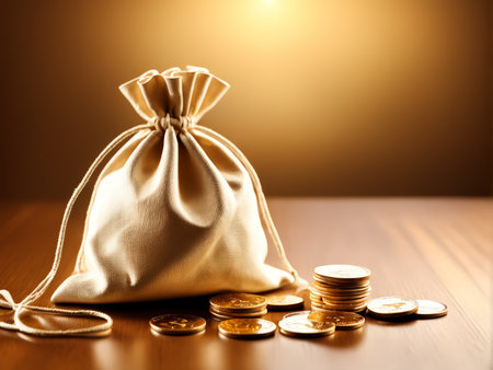 Bag of Gold A Visual Analogy Exploring Wealth, Financial Management, and Capitalism Through Coiny Perspectivesの素材