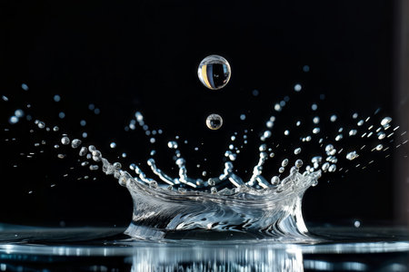 Radiant Water Splash Captivating Bubbles Bursting in Every Directionの素材