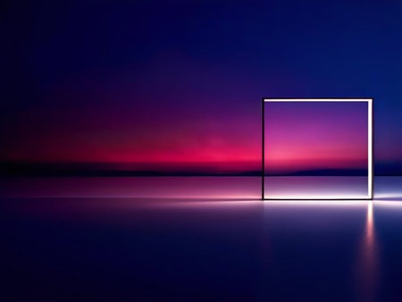 Twilight Palette A Vibrant Rectangle Against a Skyward Symphonyの素材