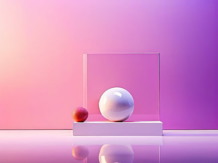 Harmony in Symmetry A Glass Block Composition Highlighting Geometric Contrast and Color Gradientsの素材