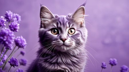 Silent Serenity A Cat Enchanted Reflection Amidst Blooming Blossomsの素材