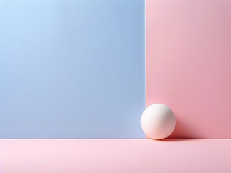 Visual Harmony A Blue-Pink Contrast Composition with Negative Space Balanceの素材