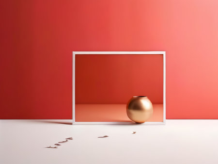 Minimalist Modern Minimalism An Elegant Still-Life Photograph Capturing Symmetry, Contrast, and Tranquilityの素材