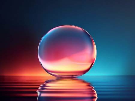 Glass Ball Reflections A Surreal Artistic Illusion of Futuristic Harmony and Wondermentの素材
