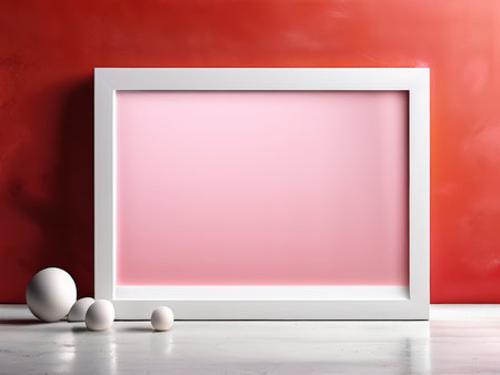 Colorful Contrast Minimalist Still Life Composition in Advertising Designの素材