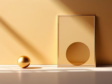 Echoes of Elegance A Minimalist Masterpiece Artistic Interpretation of Luxury and Affluence Through Geometric Precision and Gold Engravingの素材