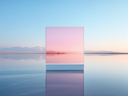 Reflective Serenity Capturing Tranquil Beach Reflections under Duskの素材